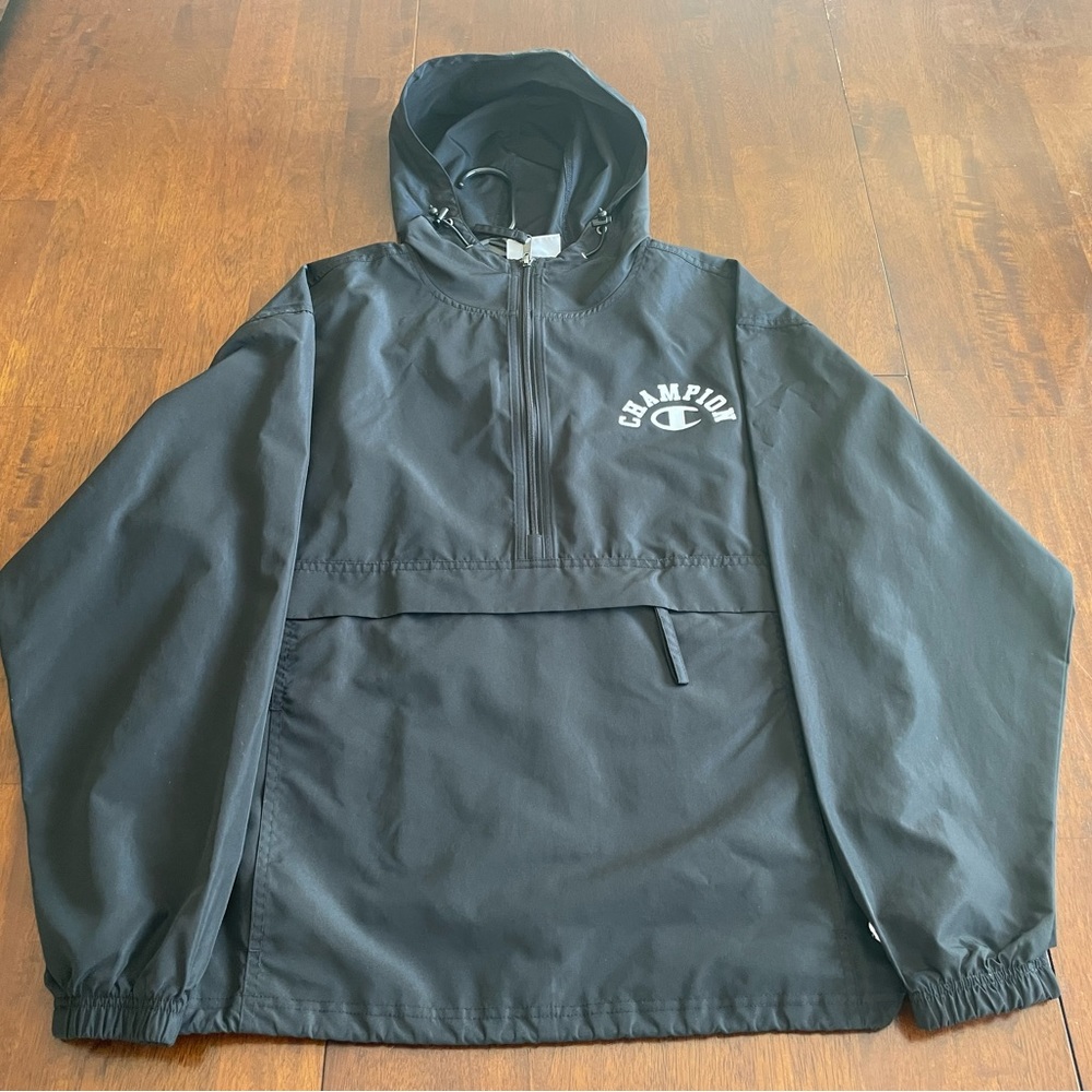 Champion Windbreaker, Black/Green/White Size:M
